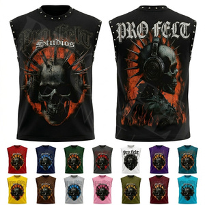 Custom Heavy Weight Fashionable Style Sleeveless Tank Top Punk Rock Streetwear Summer Casual Fashion Fitness T Shirts Men's - Product Image 1