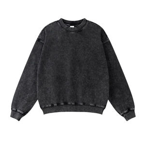 เสื้อสเวตเชิ้ตคอกลมโอเวอร์ไซส์ สีพื้น ผ้าถัก ทรงพูลโอเวอร์ ยูนิเซ็กส์ แขนยาว สำหรับฤดูใบไม้ร่วง ผ้าฝ้าย 100% เฟรนช์เทอร์รี่ - Product Image 1