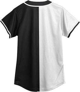 Women,Unisex Hip Hop Outfit for Party,Bel Air Baseball Jersey,Short Sleeve Button <b>Down</b> Shirt - Product Image 2