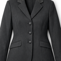 Veste d'équitation softshell respirante - Manteau de concours gris pour l'équitation - Blazer de compétition ajusté et anti-humidité