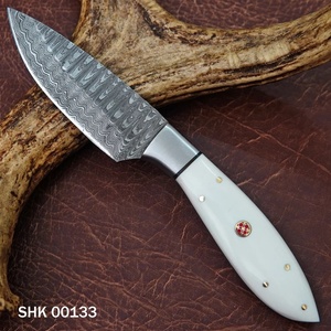 A&M Enterprises Damascus Steel Hunting <b>Knife</b> Fixed Stag <b>Handle</b> Straight OEM/ODM Customizable Leather Sheath Industrial Grade - Product Image 6