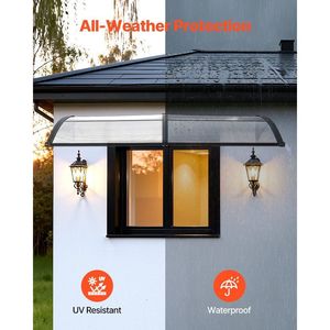 Tende da Sole per Porte e Finestre Esterne 38 x 78 Pollici con Staffa in ABS e Drenaggio per Protezione da Pioggia, Neve e Sole - Tettoie per Garage e Carport - Product Image 3