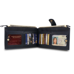 Factory Direct Leather <b>Smart</b> <b>Wallet</b> with Air Tag Slot RFID Aluminum Card Holder Custom Logo Pop Up Credit Card <b>Wallet</b> Genuine - Product Image 4