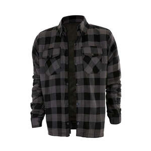 ออกแบบเองได้ ผ้าฝ้ายระบายอากาศคุณภาพสูง เสื้อคลุมมอเตอร์ไซค์แขนยาวแบบยูนิเซ็กซ์ ผ้าฟลานเนลชั้นนอก พร้อมชั้นในป้องกัน - Product Image 3