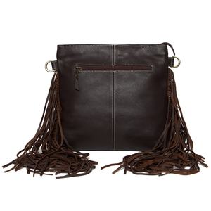 Listo Stock de lujo bohemio occidental de cuero de vaca Sling Bag Floral herramientas de mano diseño solitario con flor de borla - Product Image 2