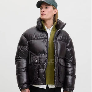 Blouson matelassé pour homme Hip Hop, personnalisé, imperméable, coupe-vent, à capuche, en duvet de canard, pour le printemps, style universitaire, streetwear, veste moto - Product Image 1