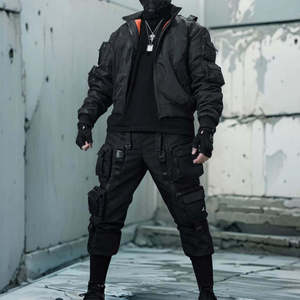 เสื้อแจ็คเก็ตเทคแวร์ผู้ชายแบบสั่งทำพิเศษ หลายกระเป๋า ฟังก์ชั่นหลากหลาย สไตล์สตรีทแวร์ เออร์เบิน บอมเบอร์แจ็คเก็ต ยูทิลิตี้ วินด์เบรกเกอร์ คาร์โก้ เสื้อคลุมกันลม - Product Image 2