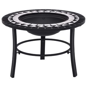 26.8 \ "in ceramica mosaico fuoco Pit in bianco e nero - Product Image 1