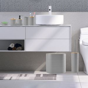 Ensemble d'accessoires de salle de bain 8 pièces avec distributeur de savon, porte-brosse à dents, gobelet et brosse de nettoyage WC - Product Image 3