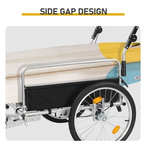Remolque de Bicicleta de Acero Q235, 130*80*107cm, Negro, Capacidad de 100kg, con Barandilla, Remolques de Carga y Utilitarios - Product Image 5