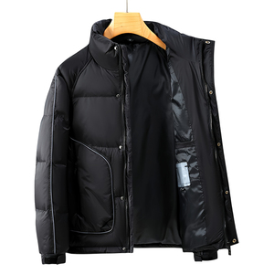 Abrigos Acolchados de Plumón para Hombre, a la Moda, Blancos, Impermeables, Casuales, Cálidos, Gruesos, Sólidos, para Otoño e Invierno 2023 - Product Image 4