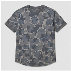 Camiseta de Manga Corta para Hombre con Estampado de Camuflaje Gris Luna y Anillo Roto Personalizado, Cuello Redondo, MTS-CAMO-0046 - Product Image 1