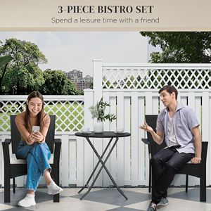 Set di Mobili da Esterno in Vimini Bianco con Cuscini per Veranda, Cortile e Giardino, con Tavolo e Sedie in Ferro per Ospedali - Product Image 4