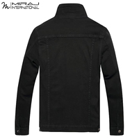 Servicio OEM ODM, Chaqueta de Mezclilla Negra para Hombre, Corte Ajustado, Casual, Cuello Camisero, Cierre de Botón, Material de Algodón, Ropa de Otoño