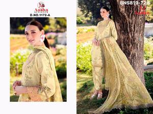 Conjunto de Salwar Kameez y Dupatta de Algodón de Excelente Calidad con Estampados y Parches Bordados para Festivales, Moda Femenina para Exportación - Product Image 2