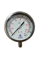 Manomètre mécanique en acier inoxydable à double échelle PSI Kg Cm2 Bar pour surveillance industrielle AIMS Controls Modèle DN65 PI100.11 4