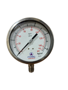 Manomètre mécanique en acier inoxydable à double échelle PSI Kg Cm2 Bar pour surveillance industrielle, instruments de mesure AIMS Controls 1 - Product Image 1