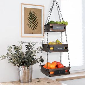 Falak World Export-Cesta de almacenamiento de frutas para cocina, tablero de madera de hierro forjado, estante de escritorio, estante para acabado de frutas y verduras - Product Image 2