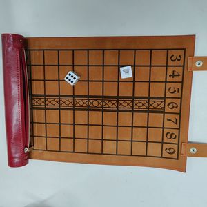 เกมแบ็คแกมมอนหนังอย่างดี ทนทาน พร้อมโลโก้แบบพับได้และลูกเต๋าแบบคลาสสิก สำหรับใช้ในบ้าน/สำนักงาน/เดินทาง - Product Image 3