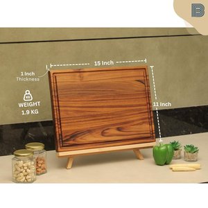 Grande planche à découper en bois rectangulaire avec poignée, planche de préparation pour la cuisine, pour la maison, les restaurants, la restauration - Product Image 4