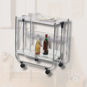 Chariot utilitaire pliable compact et peu encombrant avec roues et fonction panier pliable - Product Image 1