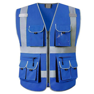 Gilet de sécurité haute visibilité personnalisé, bandes réfléchissantes, tissu respirant et doux, poches zippées, vêtements de sécurité réfléchissants en gros - Product Image 2