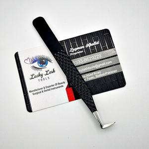 Pince à cils premium à 90 degrés, pointe en fibre noire personnalisée, marque privée, en acier inoxydable, pour volume, durable, LUCKY - Product Image 1