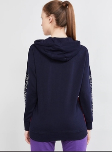 Sudadera con capucha para mujer, diseño de bloques de color, algodón, transpirable, con estampado de letras, ideal para otoño. - Product Image 4