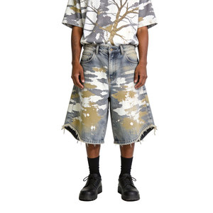 Pantalones cortos de mezclilla de alta calidad para hombre, diseño personalizado, pantalones cortos de mezclilla elástica con efecto desgastado para hombre - Product Image 3