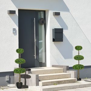 Set di 2 Alberi Artificiali di Bosso Topiario da 110 cm con Vasi, Decorazione Finta per Casa, Ufficio e Soggiorno, per Uso Interno - Product Image 2
