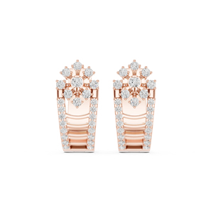 14K Rose Gold Round Lab-Grown Diamond Drop Earrings for Women Wedding Wear Earring New Grown Diamond - Product Image 3