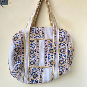 Sac fourre-tout matelassé vintage bohème léger de couleur unie, grande capacité, en coton, avec doublure en coton doux, vente en gros - Product Image 3