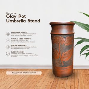 Soporte para Sombrillas de Terracota Hecho a Mano de Alta Calidad, Maceta Grande de Arcilla para Interiores y Exteriores, Decoración Rústica para el Hogar - Product Image 3