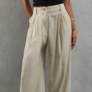 Pantalon de yoga taille haute pour femme, coupe large, avec logo personnalisé, nouveau design, léger, haute qualité, pour fitness, sport et activités de plein air - Product Image 4