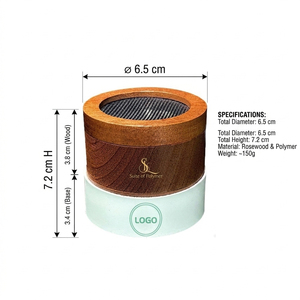 Round Wooden <b>Bakhoor</b> Burner Modern Dual Tone Arabic <b>Oud</b> Incense Holder Cylinder With Metal Mesh Screen For Home Decoration - Product Image 2