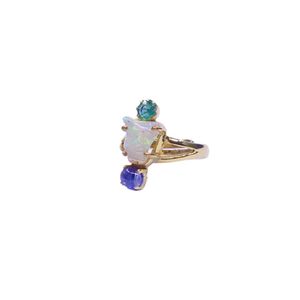 Wedding Wear 925 Sterling <b>Silver</b> Gold Plated Jewelry <b>Opal</b> Kyanite Ruby Gemstone Women Wear Classic <b>Ring</b> - Product Image 5