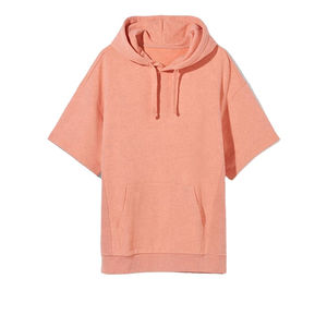 Nouveaux ensembles de shorts pour hommes tendance, de haute qualité, 100% coton tricoté, respirant, décontracté, motif uni, été, ensembles à capuche 2 pièces - Product Image 4