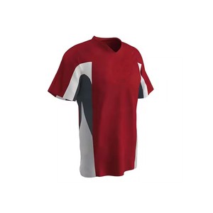 Ensemble de maillots de baseball personnalisés pour hommes, rouge et blanc, col en V, manches courtes, polyester respirant, uniforme toutes saisons - Product Image 6