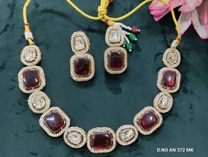 Collier Kundan en moissanite SKU- AN 372 MK - Product Image 2