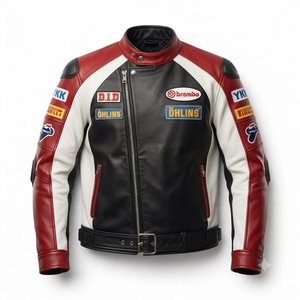 Veste de course MotoCP Pro pour homme en cuir de vache véritable/Chaqueta sur mesure avec protection dorsale CE niveau 2 - Product Image 1