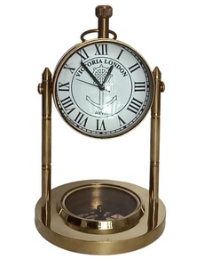 UNICORN HANDICRAFTS Reloj de Mesa de Latón Vintage con Diseño de Ancla Náutica, Reloj de Escritorio de Estilo Antiguo, Decoración de Lujo para el Hogar, Coleccionable - Product Image 4