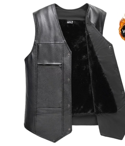 Golden Wave 2026 New Model High-End Men's V-neck Single Breasted <b>Black</b> Denim Eco-Friendly England Style Silk Screen Printed <b>Vest</b> - Product Image 6
