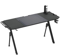Table de jeu et de travail grand format avec pieds profilés, bureau d'ordinateur pour e-sport, support pour manette de jeu, gestion des câbles, pour la maison