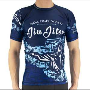 เสื้อรัดกล้ามเนื้อแขนสั้นสำหรับฝึกซ้อม BJJ ยิวยิตสู โนกิ กราปลิง MMA แบบซับลิเมชั่นสั่งทำพิเศษ - Product Image 1