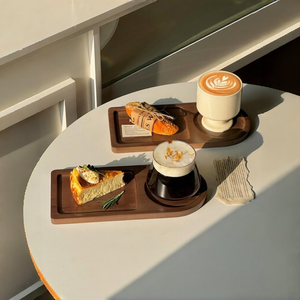 Plateau en bois de qualité supérieure pour collations et boissons, plateau de service pour thé et café, porte-tasses, accessoire décoratif pour la cuisine et la table à manger - Product Image 4