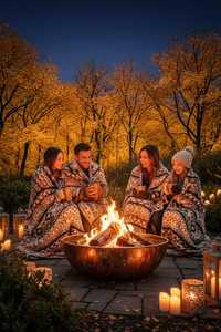 Rustic Cast Iron Fire Pit Bowl With Verdigris Patina Outdoor Wood Burning <b>Firepit</b> For Garden Heating - Product Image 5