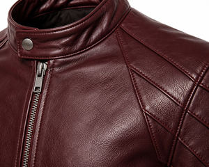 Veste de moto élégante en cuir véritable de qualité supérieure pour homme, vêtement d'extérieur tendance, coupe ajustée moderne, confort de luxe, utilisation quotidienne, coupe-vent - Product Image 3