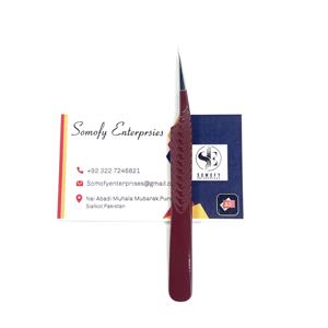 Pinzas para pestañas profesionales de color marrón oscuro, herramienta de belleza ecológica de acero inoxidable sostenible, puntas de fibra recta duraderas - Product Image 6