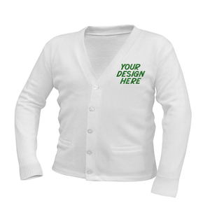 DFW Solid Dark Navy & White Stripes Custom Embroidered Unisex Cardigan, Varsity Sweater, Greek Apparel, College Apparel, - Product Image 2