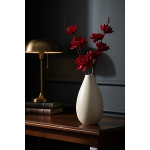 Jarrón de cerámica minimalista nórdico moderno con forma de piedra orgánica, jarrón decorativo para hierba de pampa, para el hogar, sala de estar u oficina. - Product Image 4